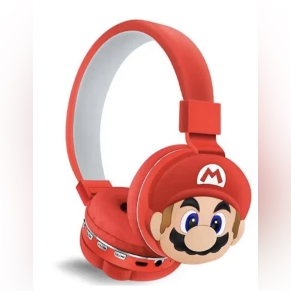 Nintendo Super Mario Bros Kids Bluetooth Wireless Headphones Foldable  Music